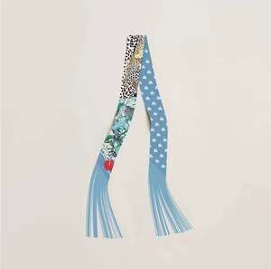 Fringe silk twilly 

130x5cm Tassel Cashew Print Scarf Women's All-season Twill